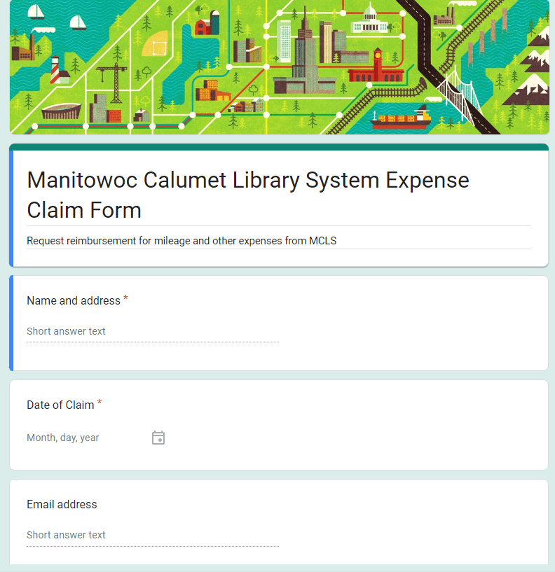 MCLS Expense Claim Form Image