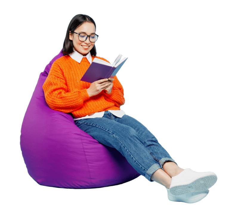 woman reading a book