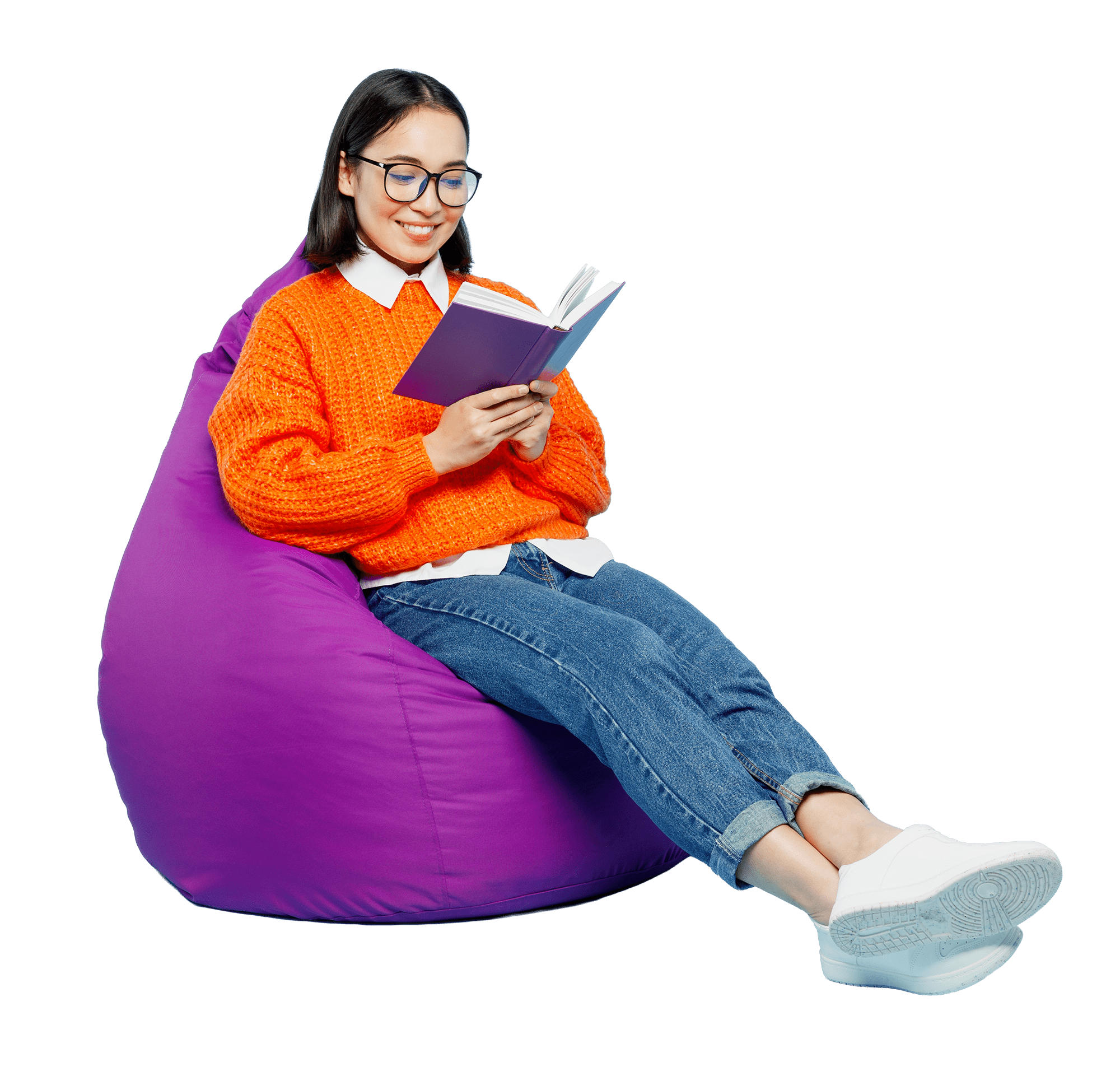 woman reading a book